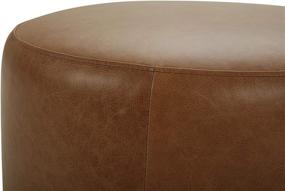 img 3 attached to 🪑 Rivet Tompkins Contemporary Foam-Padded Leather Ottoman - Luxurious Cognac Finish for Chic Home Décor