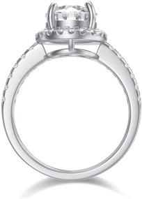 img 3 attached to Engagement Center Moissanite Platinum Plated Women's Jewelry