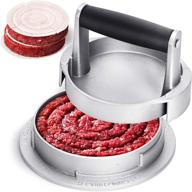 fangsun hamburger press patty maker with 100 patty paper set - ideal for grill prep, griddle grilling, and 🍔 cooking - adjustable burger ring shaper presser for large 4.5 inch patties - 1/4 to 1/2 lb beef meat patties logo