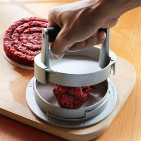 img 1 attached to FANGSUN Hamburger Press Patty Maker with 100 Patty Paper Set - Ideal for Grill Prep, Griddle Grilling, and 🍔 Cooking - Adjustable Burger Ring Shaper Presser for Large 4.5 Inch Patties - 1/4 to 1/2 Lb Beef Meat Patties