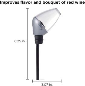 img 3 attached to 🍷 Enhance Your Wine Experience with Rabbit Wine Aerator and Pourer - 7-Inch, Silver/Black/Clear