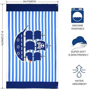 img 2 attached to 🏴 Полотенце пляжное с капюшоном для мальчиков: ультрамягкое микроволокно для детей - быстро сохнет после бассейна, плавания, дизайн с пиратской лодкой