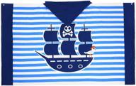 🏴 полотенце пляжное с капюшоном для мальчиков: ультрамягкое микроволокно для детей - быстро сохнет после бассейна, плавания, дизайн с пиратской лодкой логотип