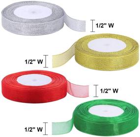 img 3 attached to Supla 17 Colors 425 Yards Organza Ribbon: Perfect for Hair Bows, DIY Crafts, and Gift Wrapping