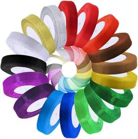 img 4 attached to Supla 17 Colors 425 Yards Organza Ribbon: Perfect for Hair Bows, DIY Crafts, and Gift Wrapping