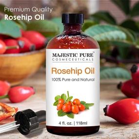 img 3 attached to 🌹 Premium Cold Pressed Rosehip Oil - Pure & Natural 4 Fl Oz for Face, Nails, Hair and Skin by MAJESTIC PURE