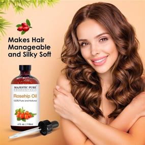 img 2 attached to 🌹 Premium Cold Pressed Rosehip Oil - Pure & Natural 4 Fl Oz for Face, Nails, Hair and Skin by MAJESTIC PURE