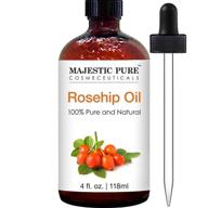 🌹 premium cold pressed rosehip oil - pure & natural 4 fl oz for face, nails, hair and skin by majestic pure logo