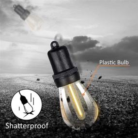 img 1 attached to 🌟 Waterproof Dimmable LED Outdoor String Lights with Shatterproof S14 Bulbs – UL Listed Heavy-Duty Vintage Patio Lights for Wedding Party, 48FT