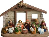 🔹 delightful miniature kids nativity scene: complete with creche and 12 rearrangeable figures logo