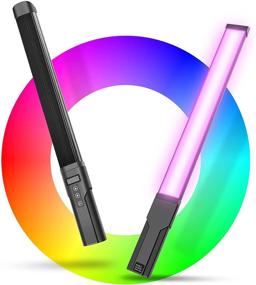 img 4 attached to RGB LED Handheld Photography Light Wand - Full Color Ice Lamp, Bi-Color 360 Light Stick, Video Light Bar, Portable Photography Lighting with Built-in 3100mAh Battery, Dimming 3000K-6000K, 9 Colors