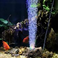 🐠 hygger 3-in-1 aquarium bubble decoration light | fish tank air stone led ornament with 3 color lights | resin tree house fish hideout cave | 1.2w logo