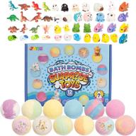 bath bombs with surprise toy inside - 12-pack bubble bath bombs with assorted toys - spa bath fizzies set ideal for birthdays, christmas, valentines day, easter - perfect gift for boys and girls logo