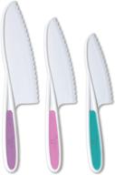 🔪 ножи tovla jr. для детей: набор из 3 ножей для кухни из нейлона - детские ножи для безопасного приготовления пищи с зубчатыми краями и прочными ручками - без содержания bpa (цвета могут отличаться) логотип