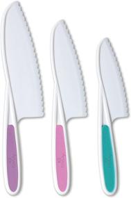 img 4 attached to 🔪 Tovla Jr. Knives for Kids: 3-Piece Nylon Kitchen Baking Knife Set - Child-Safe Cooking Knives with Serrated Edges and Firm Grip - BPA-Free (Colors Vary)