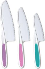 img 3 attached to 🔪 Tovla Jr. Knives for Kids: 3-Piece Nylon Kitchen Baking Knife Set - Child-Safe Cooking Knives with Serrated Edges and Firm Grip - BPA-Free (Colors Vary)