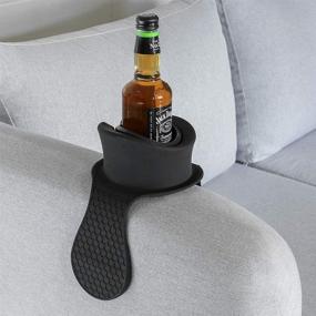 img 3 attached to Black Sofa Cup Holder - Watruer The Ultimate Anti-Spill Coaster for Your Couch - Food Grade Silicone Drink Holder