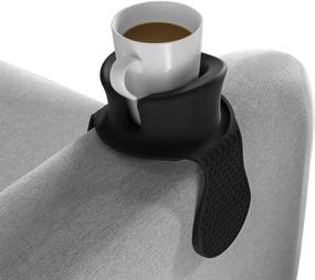 img 4 attached to Black Sofa Cup Holder - Watruer The Ultimate Anti-Spill Coaster for Your Couch - Food Grade Silicone Drink Holder