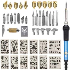 img 4 attached to 🔥 46 Pcs Wood Burning Kit - Adjustable Temperature Woodburning Pyrography Pen Tool Set for Adults