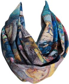 img 3 attached to 🎨 Etwoa's Van Gogh Artistic Infinity Scarf Circle Loop Tube Scarf