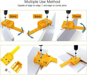 img 3 attached to 🔨 37-Piece Handheld Woodworking Dowel Jig Kit: 6mm 5/16" 3/8" Drill Guide Metal Sleeve, Wood Drilling Doweling Hole Saw Tools with 30 Wood Dowel Pins, 3 Drill Bits, 3 Wood Points Center Pins, and 1 Doweling Jig