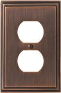 🔥 amerock mulholland oil rubbed bronze wall plate: premium duplex outlet cover, 1 pack | enhance your electrical outlet's style! logo