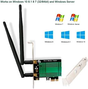 img 2 attached to 📶 Беспроводной адаптер Wi-Fi PCI-E с высокой скоростью передачи данных 1200 Мбит/с –совместим с операционными системами Windows 10/8.1/8/7 – LinksTek PCIE-AC68