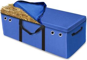 img 4 attached to 🧺 TOKSKS Hay Bale Bag: Convenient and Spacious Zipper Storage Solution