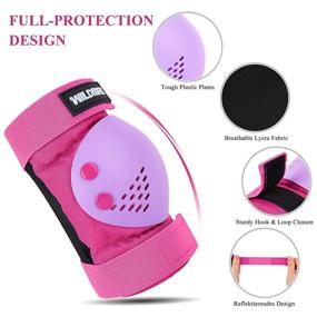 img 3 attached to 🛡️ Protective Gear Set for Kids: Knee Pads, Elbow Pads, Wrist Guards by WILDMAX - Ideal for Skateboarding, Cycling, Skating, Scootering - Ages 2-13