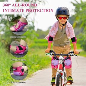 img 1 attached to 🛡️ Protective Gear Set for Kids: Knee Pads, Elbow Pads, Wrist Guards by WILDMAX - Ideal for Skateboarding, Cycling, Skating, Scootering - Ages 2-13