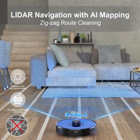 img 2 attached to 🧹 Lidar Navigation Blue Robot Vacuum Cleaner & Self Emptying Station | Coredy L900X: Smart Mapping, 2700Pa Suction, Carpet Boost, Alexa, No-Go Zones | Ideal for Pet Hairs & Mop