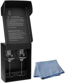 img 4 attached to 🍷 Gabriel-Glas - Set of 2 Austrian Crystal Wine Glasses - Premium Edition, Microfiber Wine Glass Towel Bundle