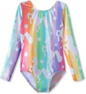 unicorn pink purple sparkly gymnastics leotards for girls: dancewear activewear that's quick-drying! logo