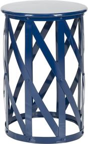 img 3 attached to 🪑 SAFAVIEH Home Collection Bertram Navy 21-inch Lattice Accent Side Table Stool for Living Room, Bedroom, Entryway, Foyer, Bathroom