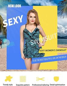 img 3 attached to Floral Tankini Swimwear: Trendy Women's Bathing Suit for Stylish Poolside Fashion