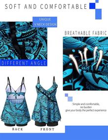 img 2 attached to Floral Tankini Swimwear: Trendy Women's Bathing Suit for Stylish Poolside Fashion