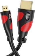 🔴 postta 3 feet micro hdmi cable with 4k, 1080p, 3d, ethernet support - red logo