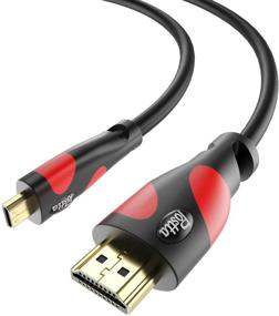 img 1 attached to 🔴 Postta 3 Feet Micro HDMI Cable with 4K, 1080P, 3D, Ethernet Support - Red