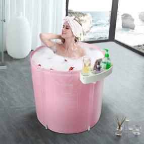 img 4 attached to Spa-Like Soak Anywhere: Inflatable Portable Bathtub for Small Spaces - Hot Tub, Ice Bath & Freestanding Tub for Shower & Adults