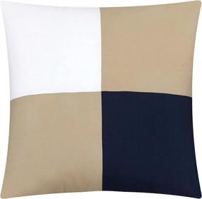 img 1 attached to 🛏️ Navy Queen Size Chic Home Icaria 20 Piece Comforter Set with Color Block Pinch Pleat Pintuck Design - Bag Bedding