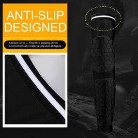 img 1 attached to GUOZI Arm Elbow Sleeves - 2 Pack Honeycomb Crashproof Pads for Sports Protection