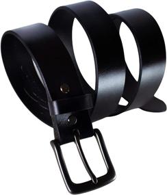 img 4 attached to Refined Black Leather Belt with Navigator Grain: Elevate Your Style