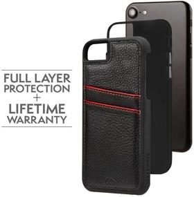 img 3 attached to 📱 Stylish Black Case-Mate iPhone 8 Wallet Case - TOUGH ID - Protective Leather Design for Apple iPhone 8