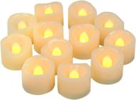 🕯️ candle choice flameless led tea light small candles - pack of 12 battery operated flickering votive candles for wedding, birthday, christmas, halloween decorations - ideal for thanksgiving, baby party логотип