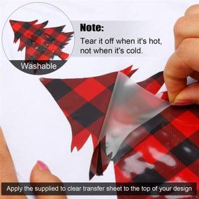 img 1 attached to 🦬 Buffalo Plaid Heat Transfer Printed Adhesive Iron on Vinyl: Red Black Check Vinyl Sheets for Halloween Christmas Crafts & Decor