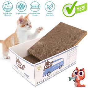 img 2 attached to 🐱 Idepet Cat Scratcher Set: Durable Cardboard Scratching Board & Premium Kitten Scratching Pads with Catnip - Perfect Cat Toy for Cats and Kittens