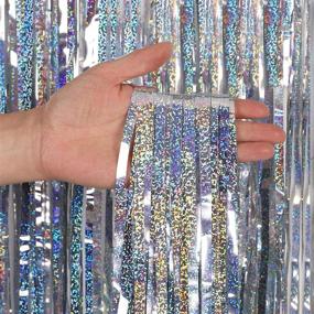 img 3 attached to 🎉 CYLMFC Foil Fringe Curtains - Set of 2, 3ft x 8ft Sparkle Metallic Curtains for Party Decorations, Photo Booth Decor, Party Suppliers - Silver