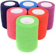 🌈 ever ready first aid self adherent cohesive bandages - 3" x 5 yards, 6 count, rainbow colors: superior wound care solution логотип