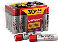 🔋 rayovac fusion aaa batteries - premium alkaline triple a batteries (30 battery count) in red & silver logo