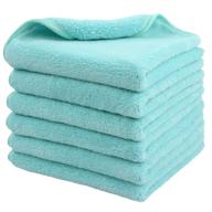 sinland microfiber face cloths for bath reusable makeup remover cloth ultra soft and absorbent washcloths for baby 12inch x 12inch light blue 6 pack logo